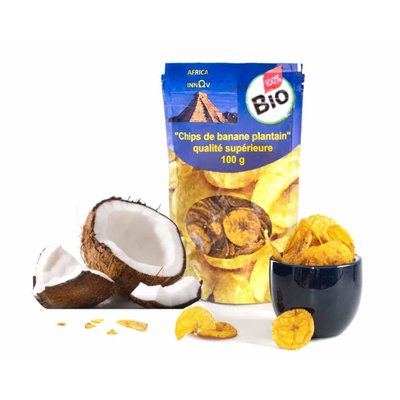 Chips de banane plantain - Saveur coco